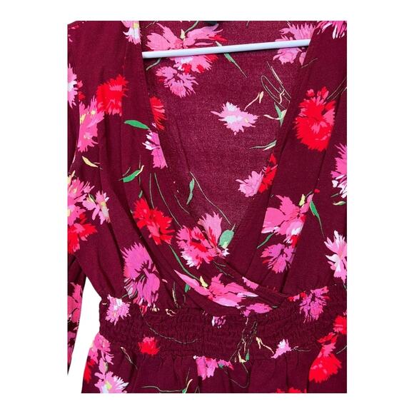 Express XS Floral Peplum Blouse Shirt Top Cottage Indie Fairy - Picture 2 of 6